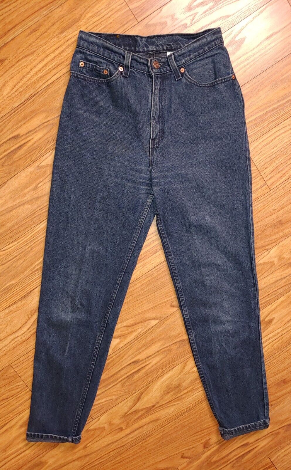 Vintage  80s & 90s Preloved LEVIS 512 Slim Fit Tapered Leg Dark Wash Denim Jeans Size 9 Med