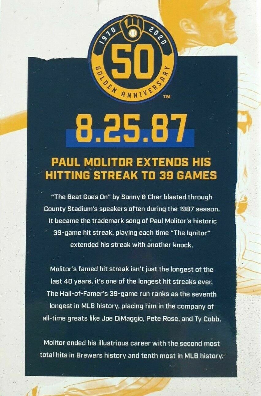 Paul Molitor Milwaukee Brewers 50th Anniversary 1980's Week Bobblehead