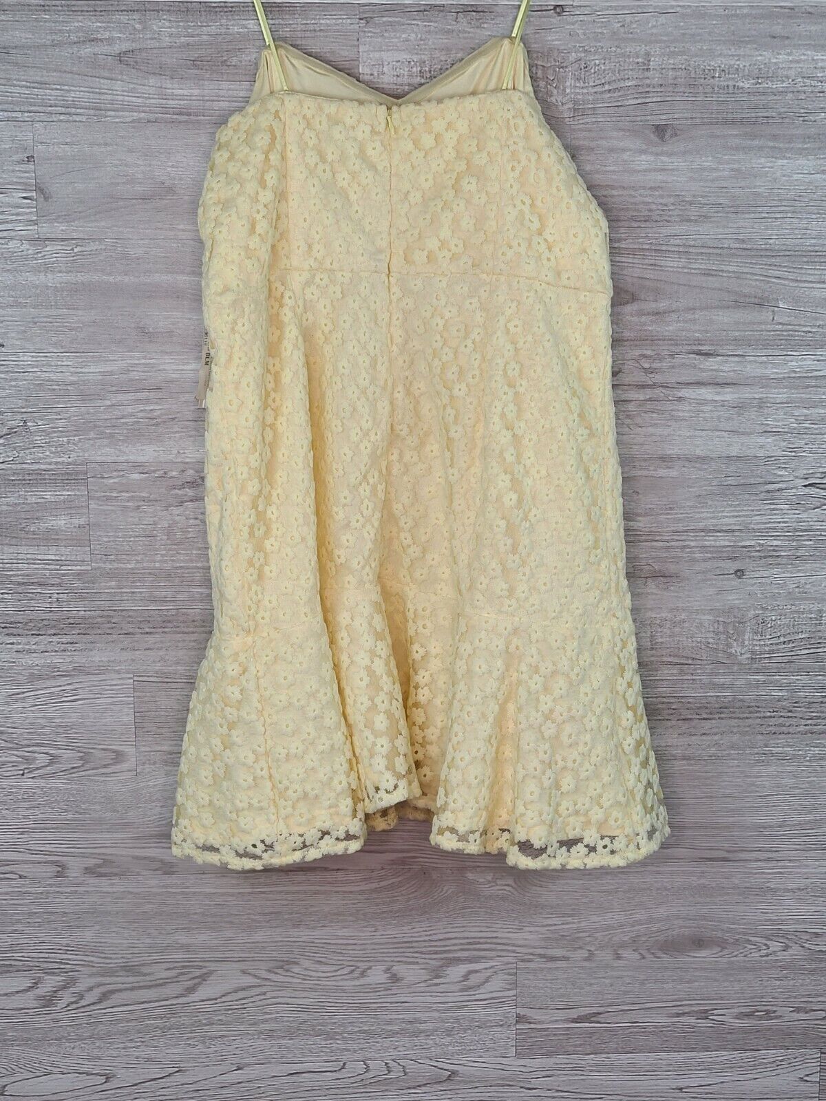 Aqua Helen Owen Women's Yellow Off The Shoulder Floral-Lace Dress Size Large