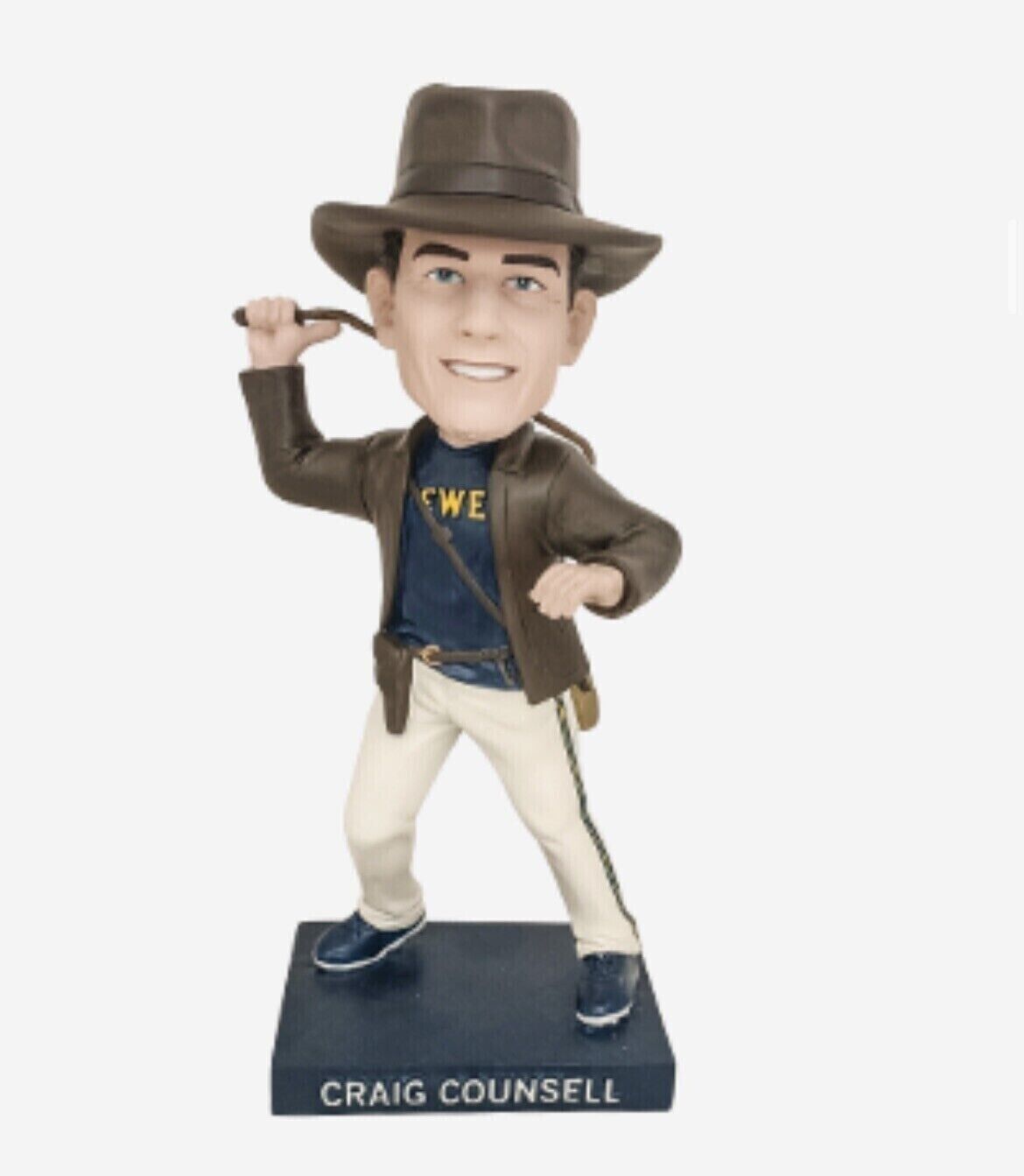 Craig Counsell Milwaukee Brewers Indiana Jones Limited Edition 2023 Bobblehead