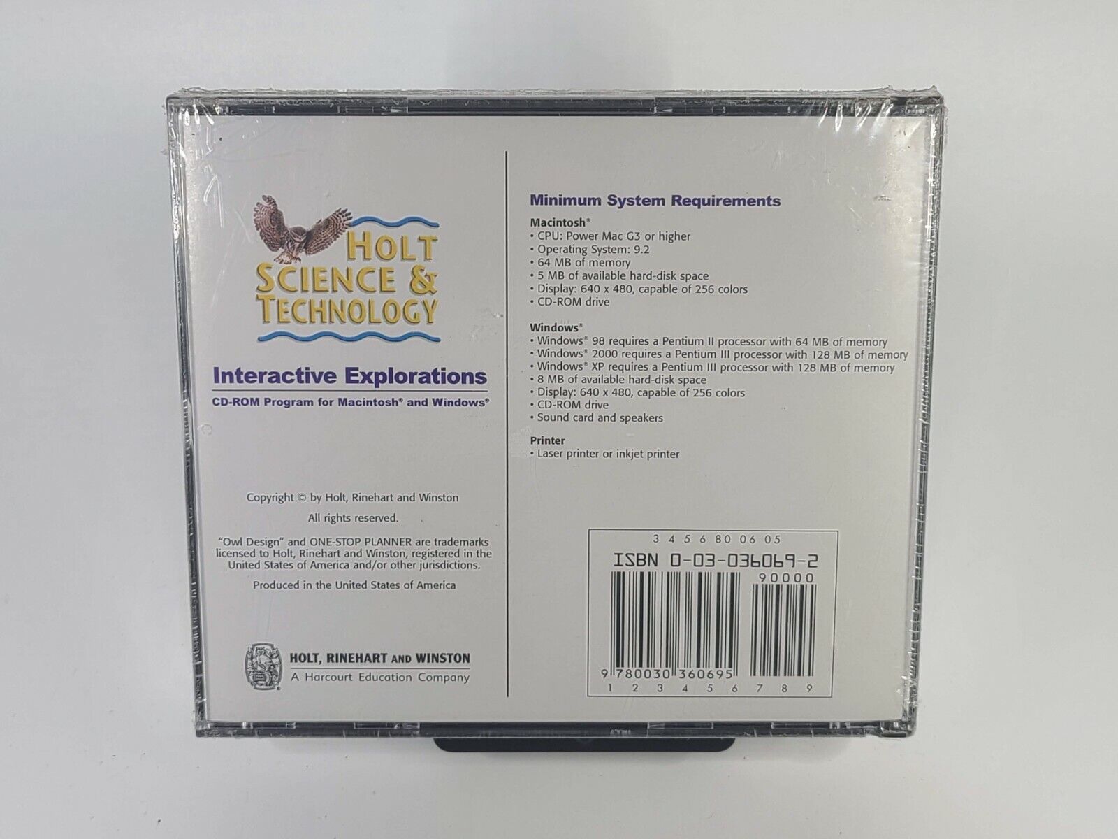 Holt Science & Technology Interactive Explorations PC CD-ROM