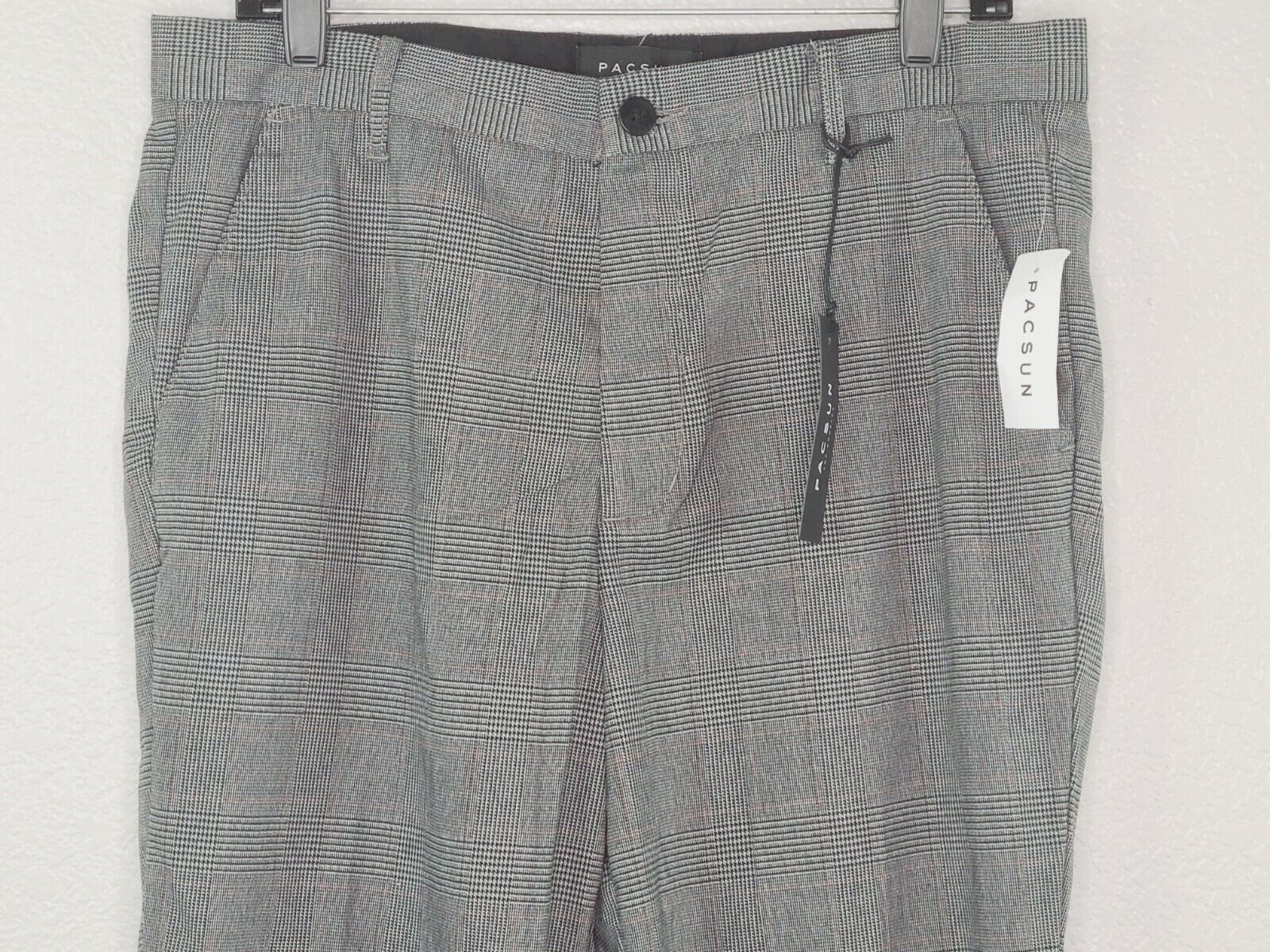 PacSun L.A. Women's Gray and Black Plaid Casual Dress Pants Size 32