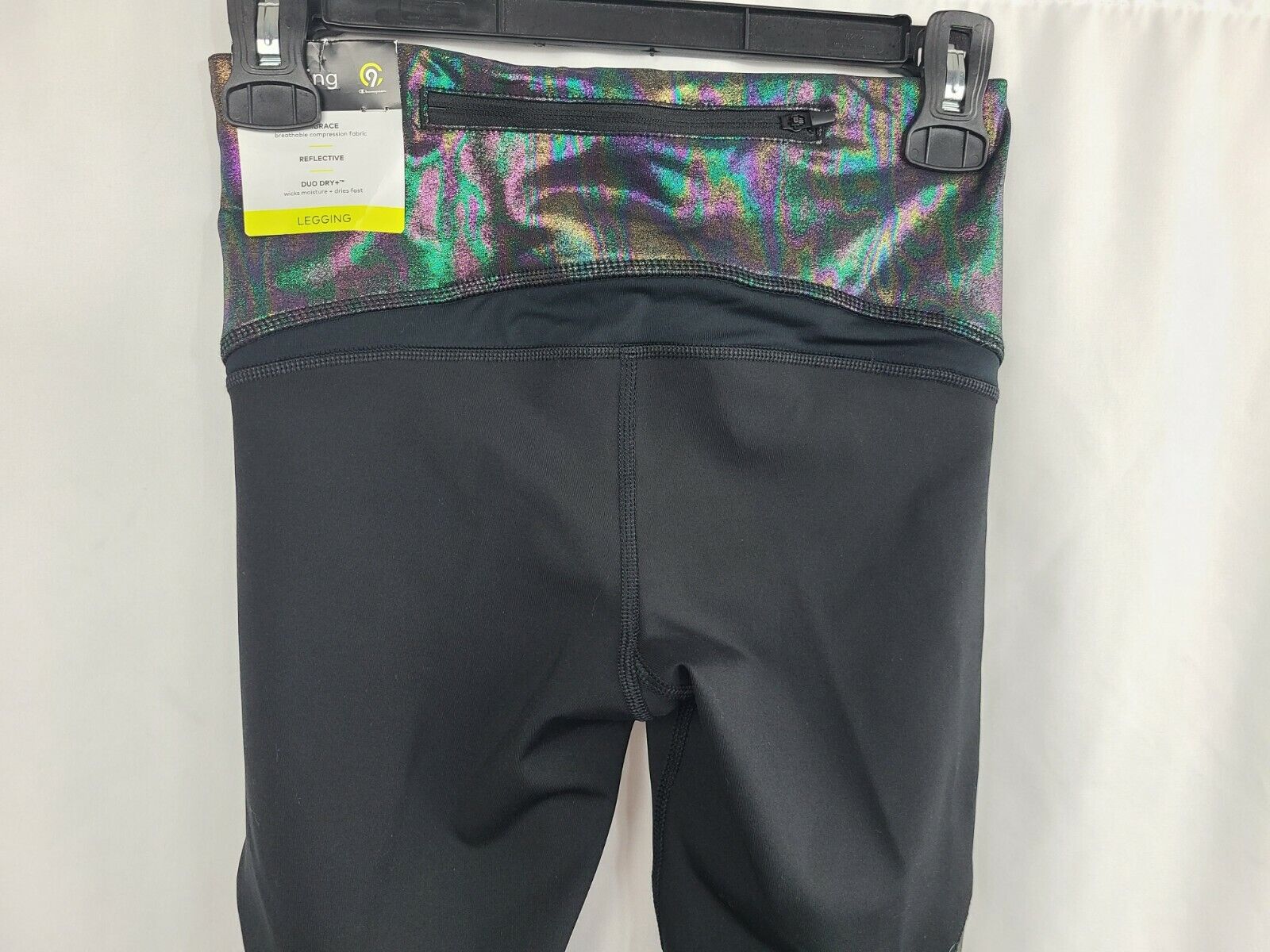 Champion C9 Duo Dry Women's Black Running Iridescent Reflective Legging