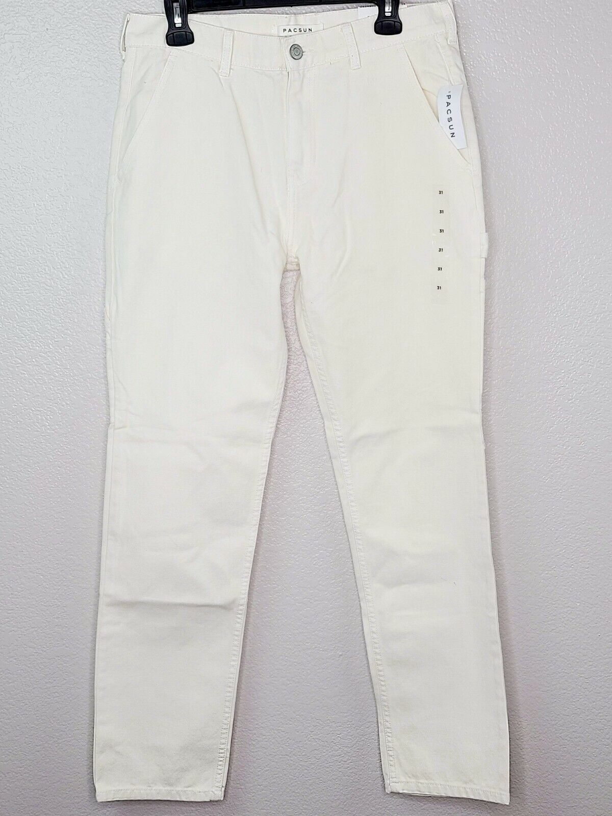 PacSun L.A. Women's Cream High Rise Straight Leg Carpenter Jeans Size 31