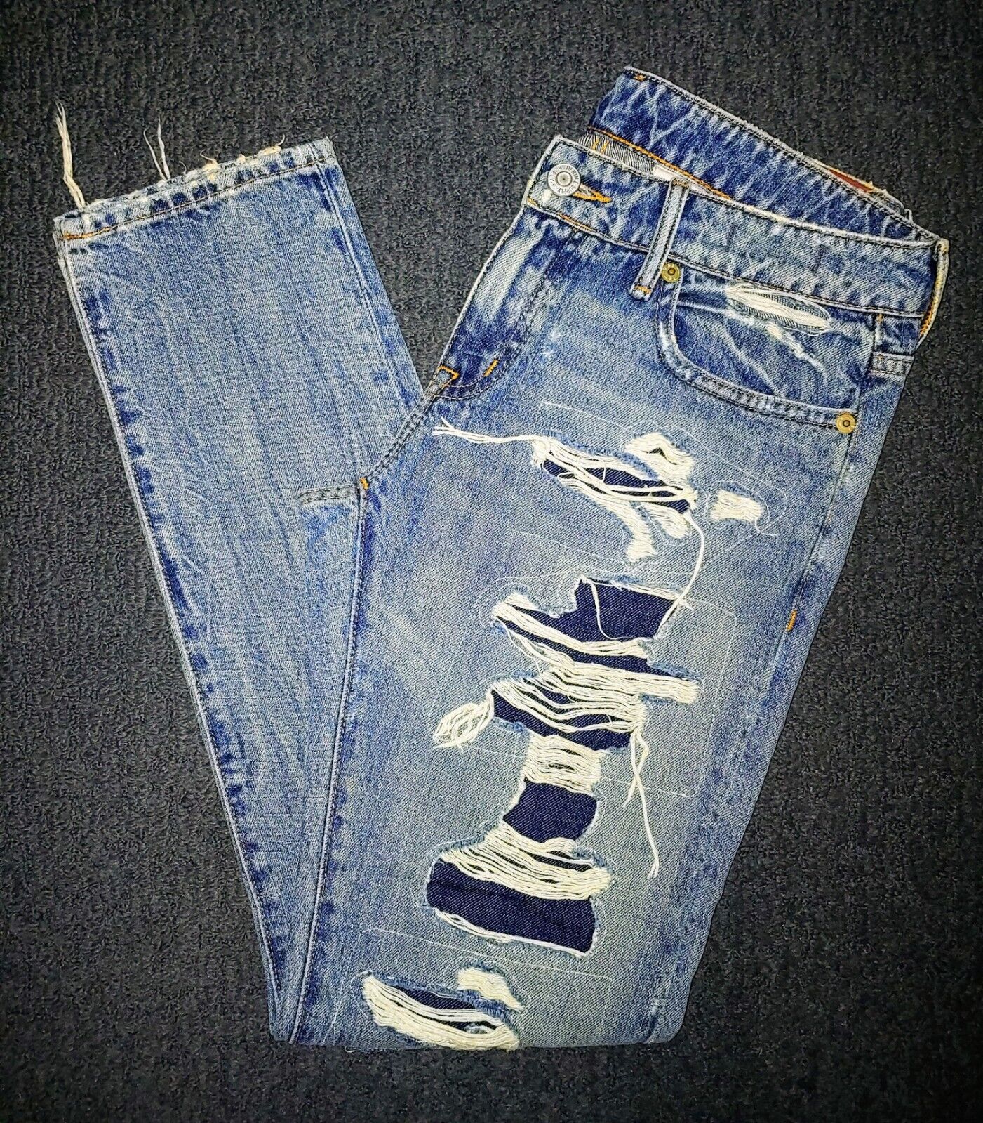 Ralph Lauren Preloved Vintage Demin & Supply Skinny Boyfriend Distressed Jeans Size 26/25*