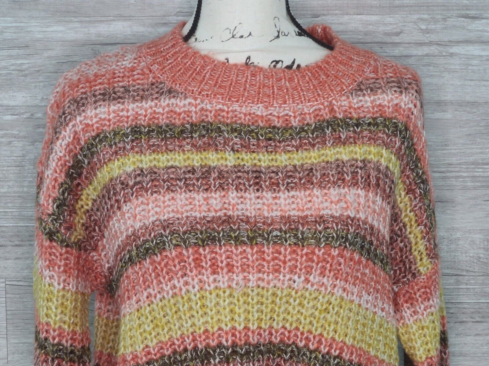 Ultra Flirt Women's Striped Chunky Knit Space Dye Tunic Sweater Size Medium