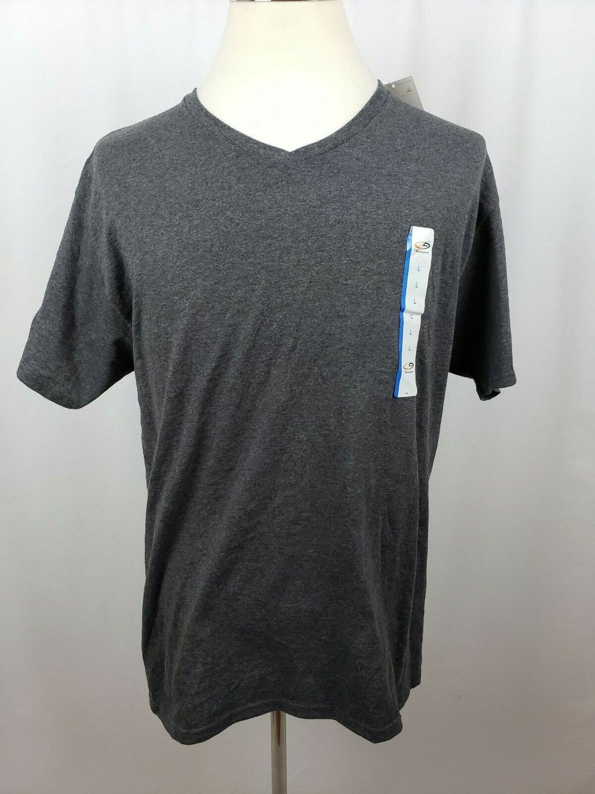 C9 Champion Men's Short Sleeve Gray V-Neck Athletic Tee Size Large