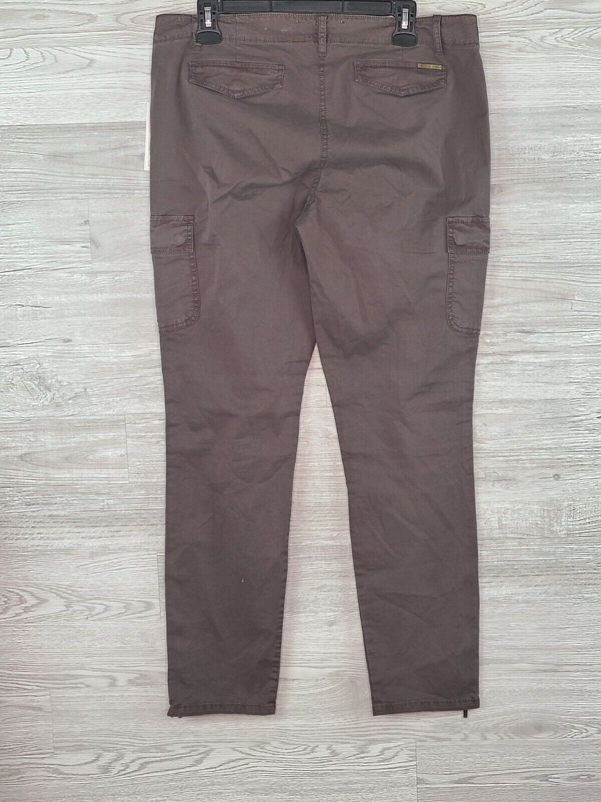 Michael Kors Women's Dark Olive/Gray Zip Ankle Mid-Rise Cargo Pants Size 8