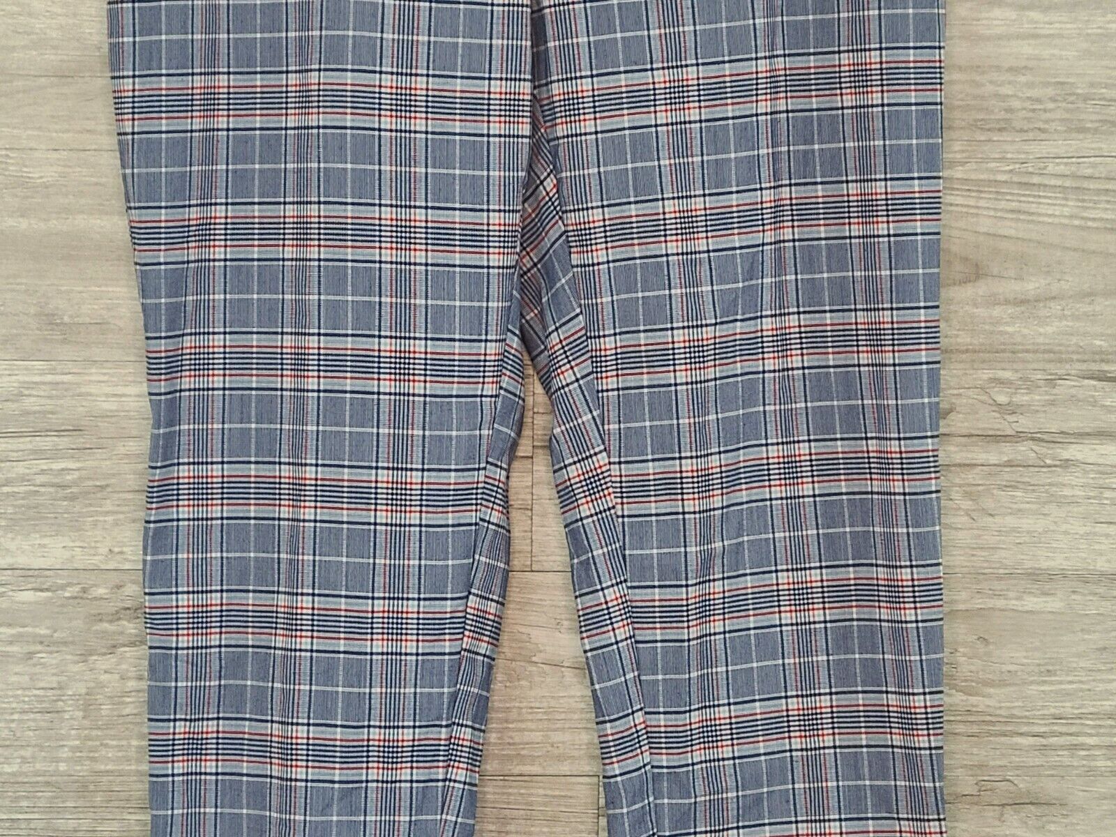 Riley & Rae Women's Preloved Blue and Red Glen Plaid Slim Pants Trousers Size 4