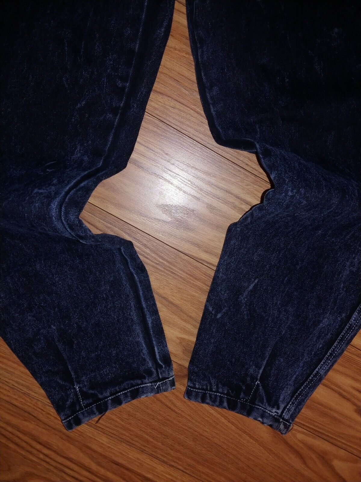 VINTAGE Bugle Boy 80's Preloved Special Edition Tapered Acid Wash Black Denim Jeans Size 5