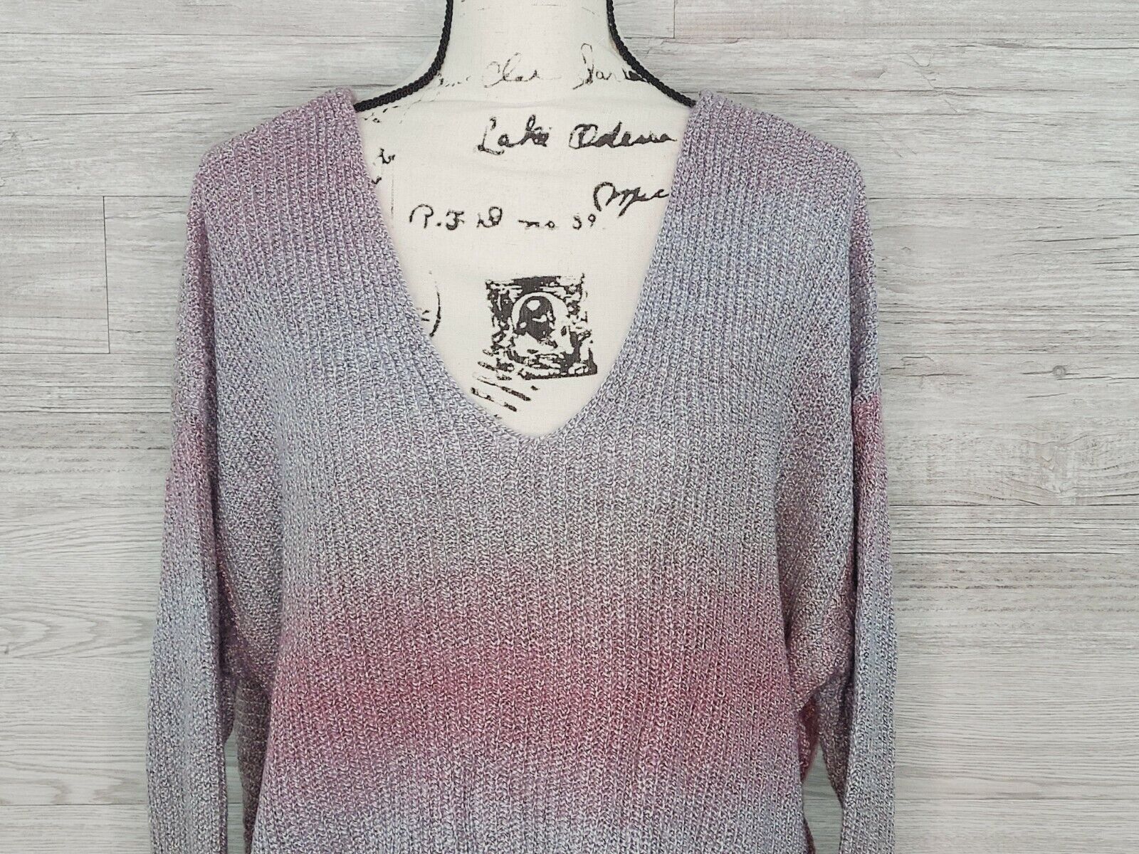 William Rast Lainey Women's Long Sleeve Twisted-Open Back Sweater Size XL