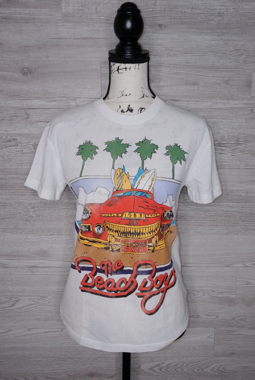 The Beach Boys Women's 1983 World Tour Surfin' USA White T-Shirt Size XS