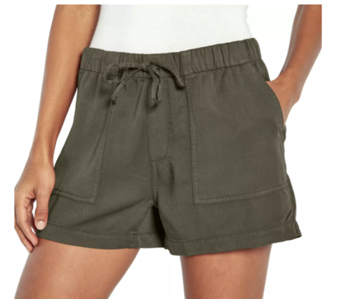 GAP Women's Light Olive Pull-On Tie Waistband Easy Fit Tencel Shorts Size XXL